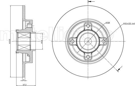 Metelli 23-0827 - Тормозной диск avtokuzovplus.com.ua