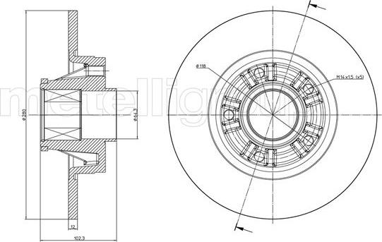 Metelli 23-0844 - Тормозной диск avtokuzovplus.com.ua