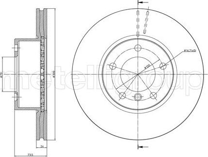 Metelli 23-0870C - Тормозной диск avtokuzovplus.com.ua