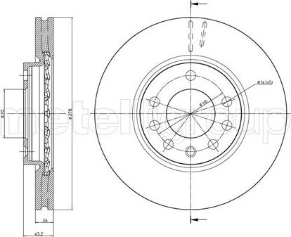 Metelli 23-0877 - Тормозной диск avtokuzovplus.com.ua