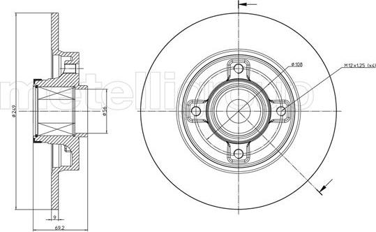 Metelli 23-0878 - Тормозной диск avtokuzovplus.com.ua