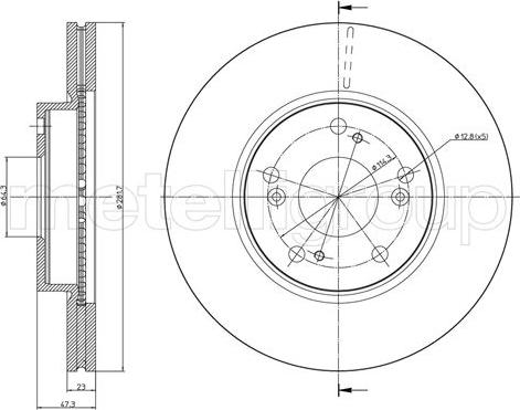 Metelli 23-0932C - Тормозной диск avtokuzovplus.com.ua