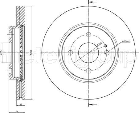 Metelli 23-0983 - Тормозной диск avtokuzovplus.com.ua