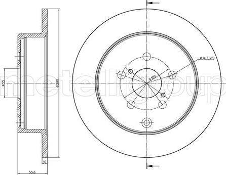 Metelli 23-1010C - Тормозной диск avtokuzovplus.com.ua