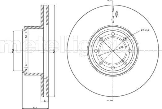 Metelli 23-1040C - Тормозной диск avtokuzovplus.com.ua