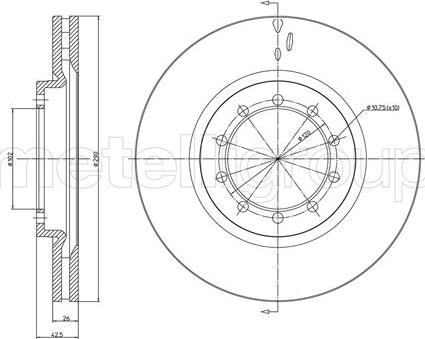 Metelli 23-1045 - Тормозной диск avtokuzovplus.com.ua