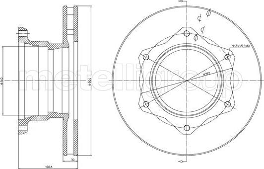 Metelli 23-1105 - Тормозной диск avtokuzovplus.com.ua