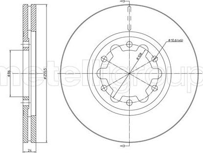 Metelli 23-1190 - Тормозной диск avtokuzovplus.com.ua