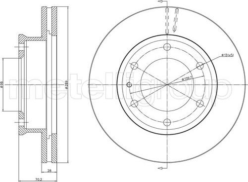 Metelli 23-1214 - Тормозной диск avtokuzovplus.com.ua