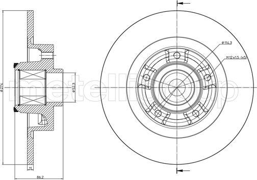 Metelli 23-1232 - Тормозной диск avtokuzovplus.com.ua