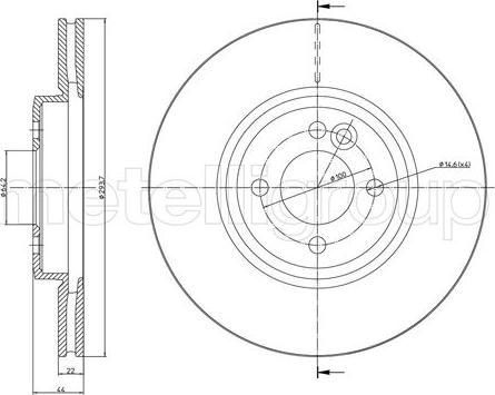 Metelli 23-1234C - Тормозной диск avtokuzovplus.com.ua