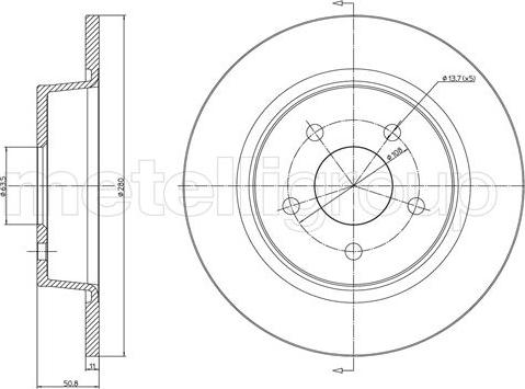 Metelli 23-1251C - Тормозной диск avtokuzovplus.com.ua