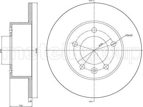 Metelli 23-1287C - Гальмівний диск autocars.com.ua