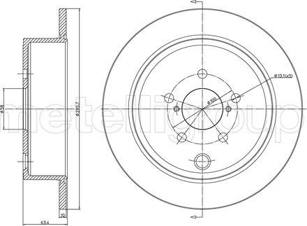 Metelli 23-1337C - Гальмівний диск autocars.com.ua