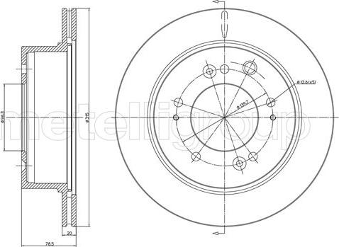 Metelli 23-1344C - Тормозной диск avtokuzovplus.com.ua