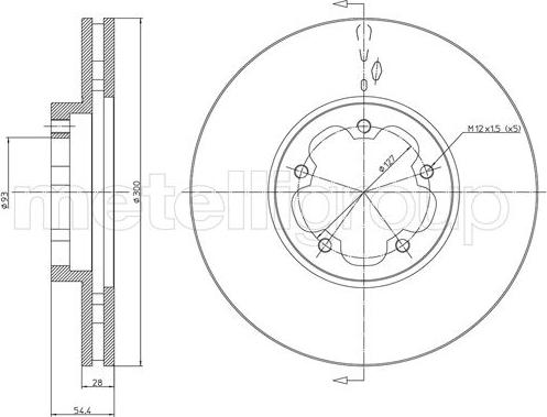 Metelli 23-1494 - Тормозной диск avtokuzovplus.com.ua