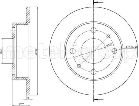 Metelli 23-1626 - Гальмівний диск autocars.com.ua