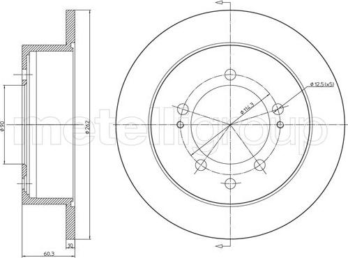 Metelli 23-1650C - Тормозной диск avtokuzovplus.com.ua