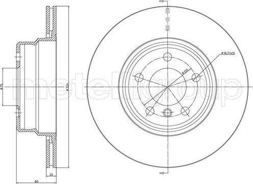 Metelli 23-1682C - Тормозной диск avtokuzovplus.com.ua