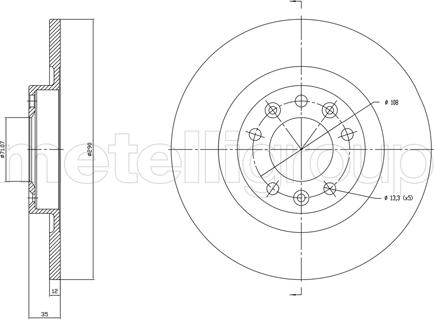 Metelli 23-1760C - Тормозной диск avtokuzovplus.com.ua