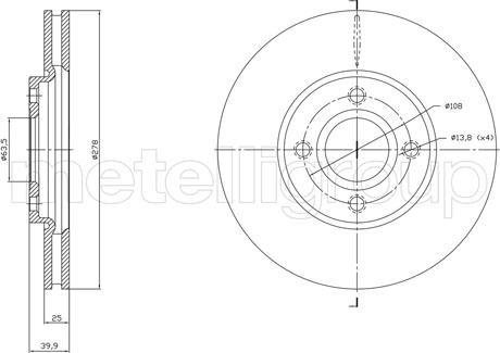 Metelli 23-1768C - Тормозной диск avtokuzovplus.com.ua