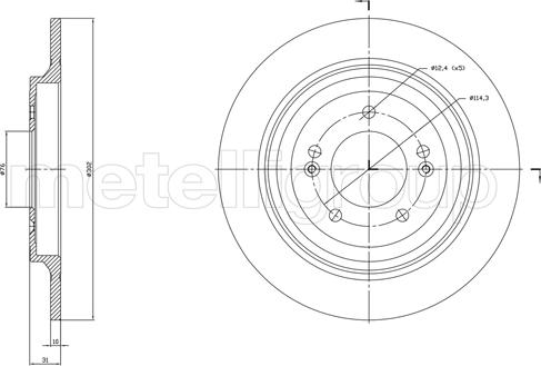 Metelli 23-1819C - Тормозной диск autodnr.net