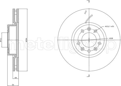 Metelli 23-1857C - Тормозной диск avtokuzovplus.com.ua