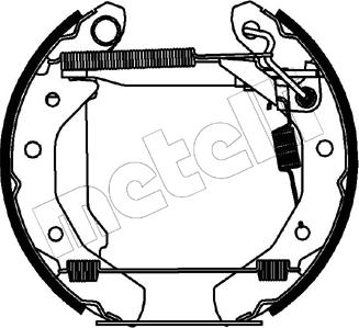 Metelli 51-0186 - Комплект гальм, барабанний механізм autocars.com.ua