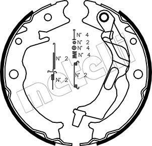 Metelli 53-0052K - Комплект гальм, ручник, парковка autocars.com.ua