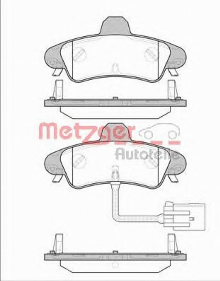 Metzger 043312 - Тормозные колодки, дисковые, комплект avtokuzovplus.com.ua