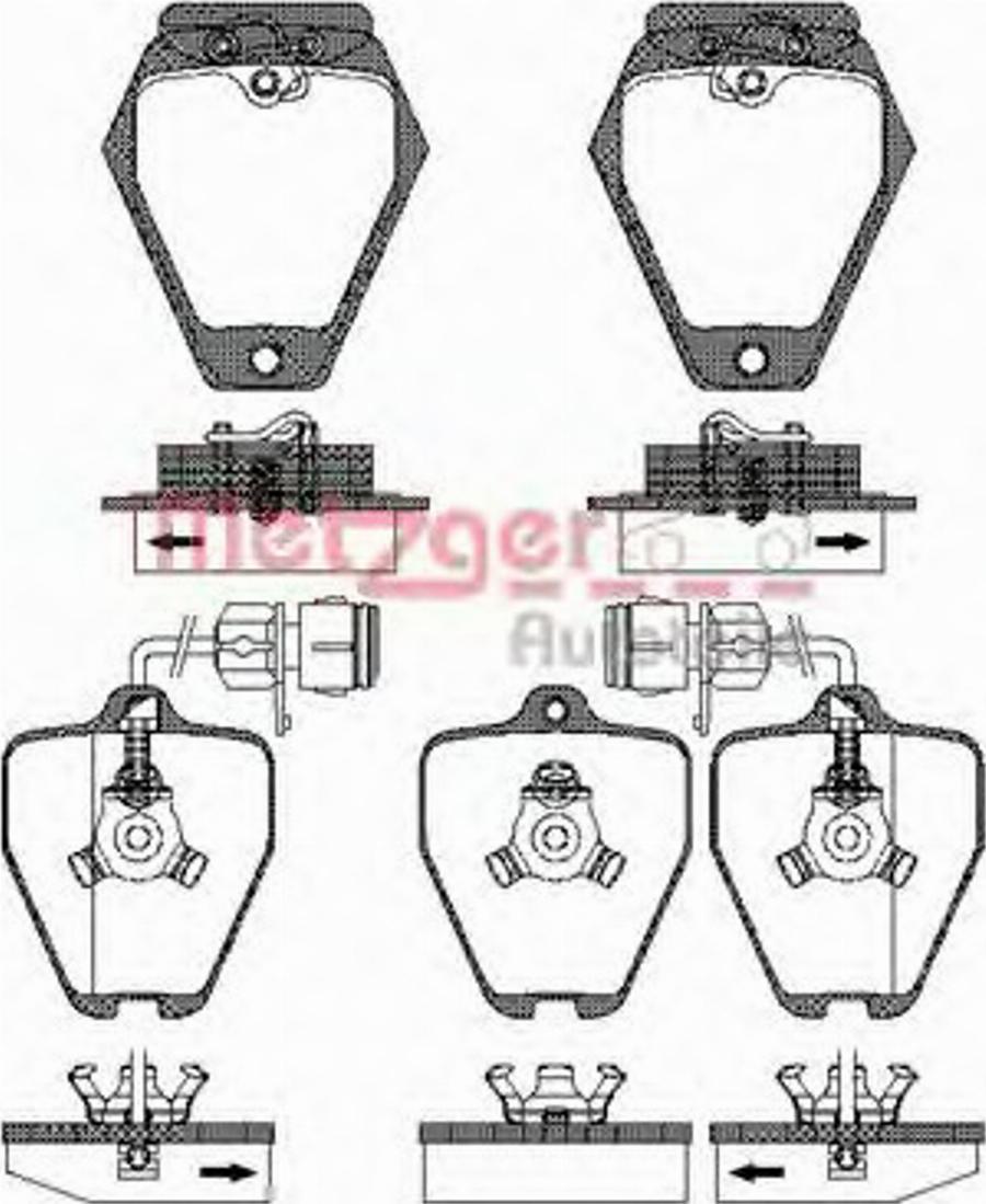 Metzger 050802 - Тормозные колодки, дисковые, комплект autodnr.net