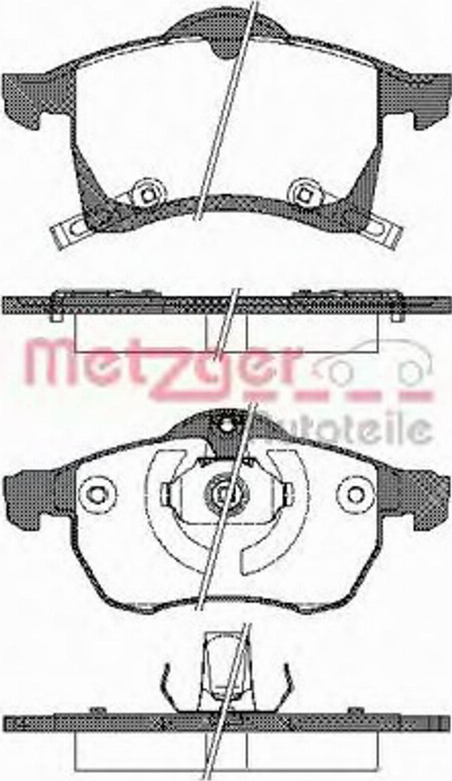 Metzger 068302 - Тормозные колодки, дисковые, комплект autodnr.net