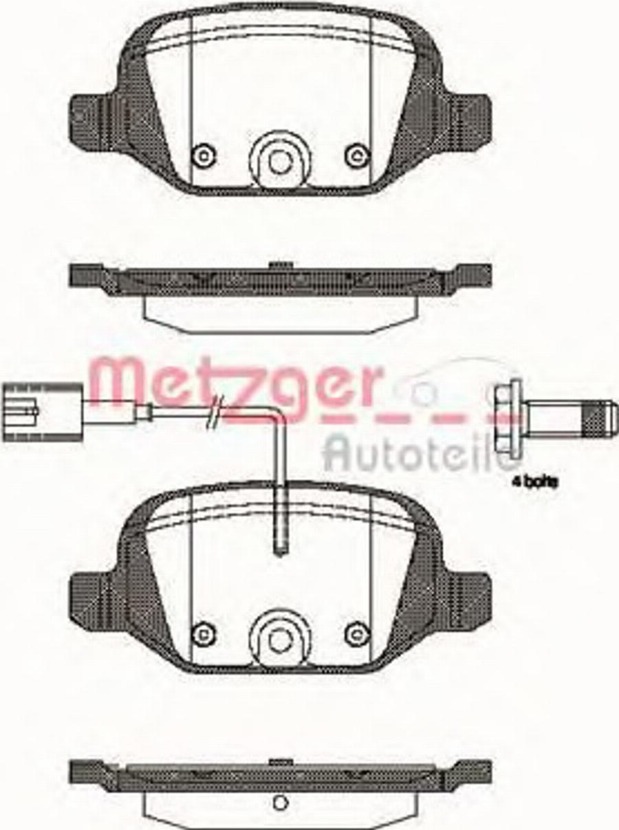 Metzger 072712 - Тормозные колодки, дисковые, комплект avtokuzovplus.com.ua