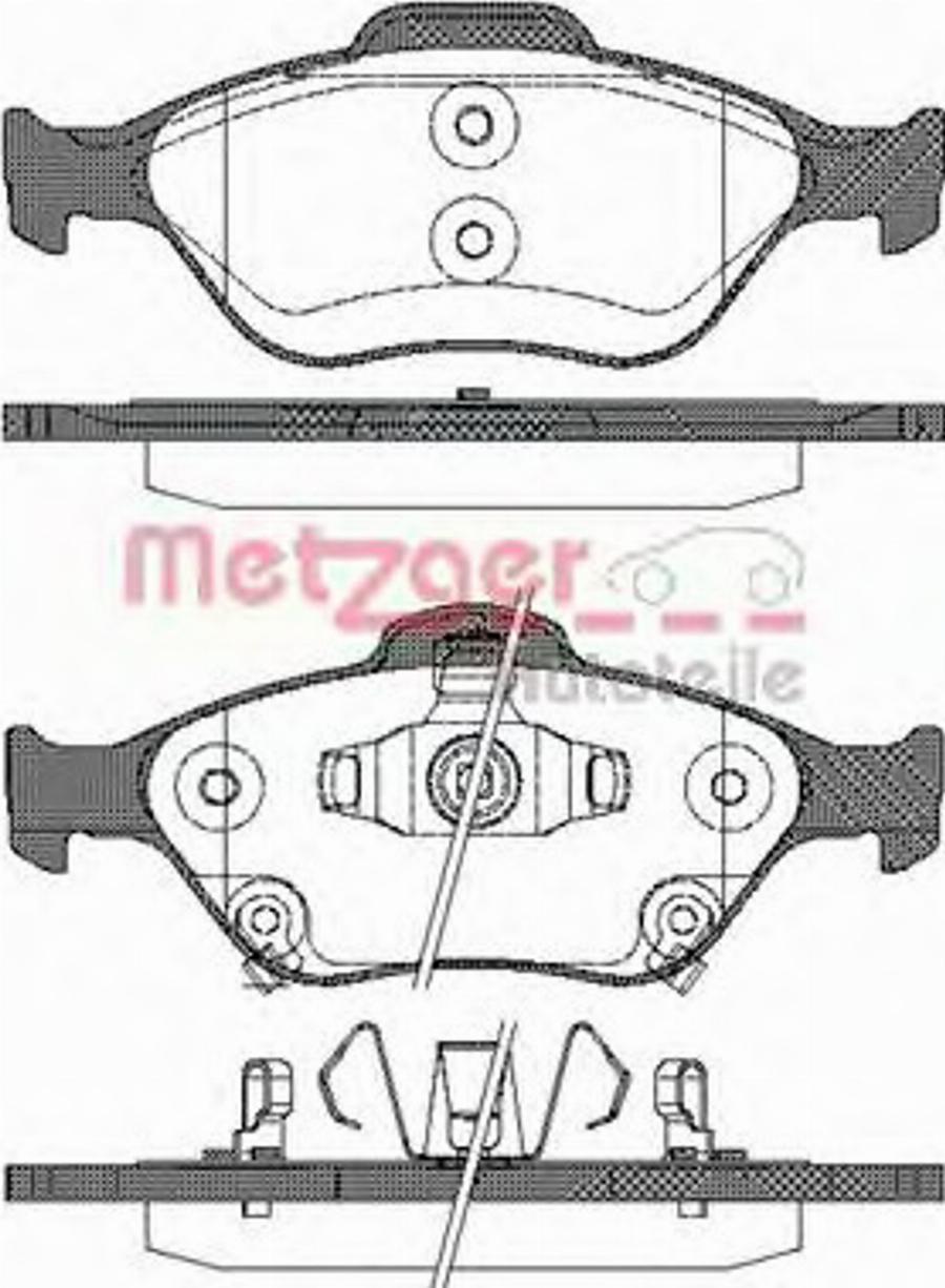 Metzger 076612 - Тормозные колодки, дисковые, комплект avtokuzovplus.com.ua