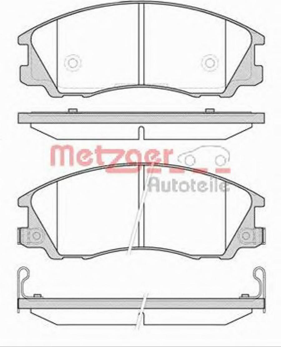 Metzger 077132 - Тормозные колодки, дисковые, комплект avtokuzovplus.com.ua