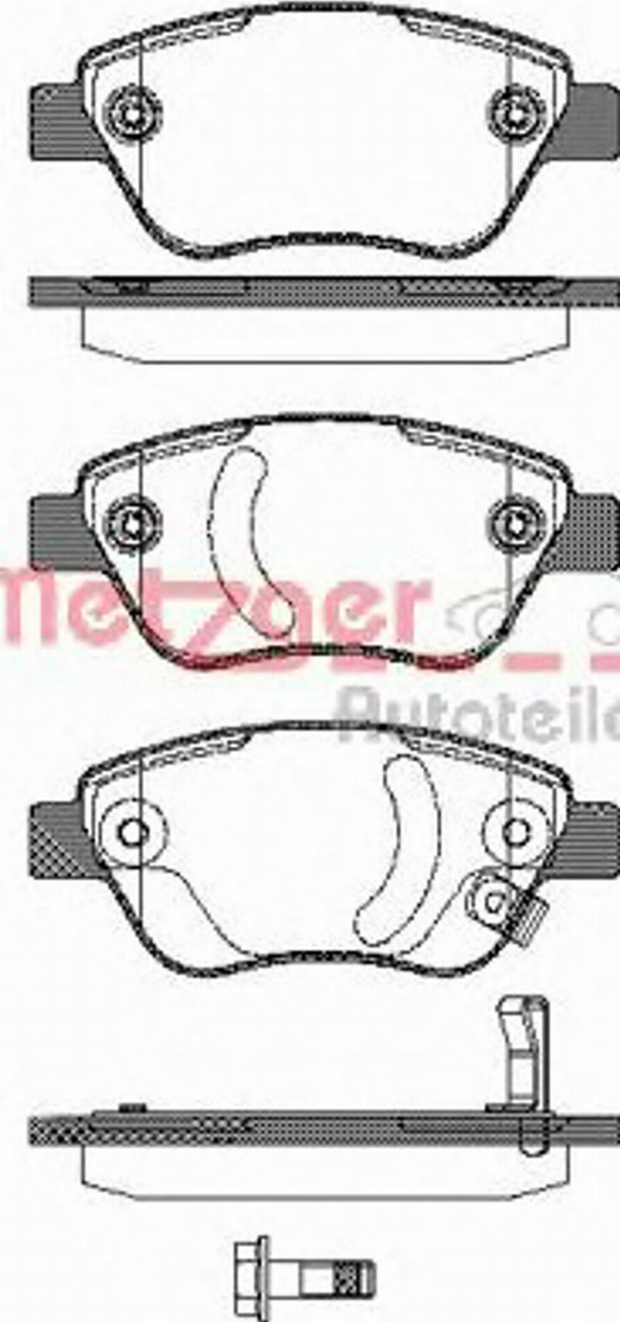 Metzger 085831 - Гальмівні колодки, дискові гальма autocars.com.ua