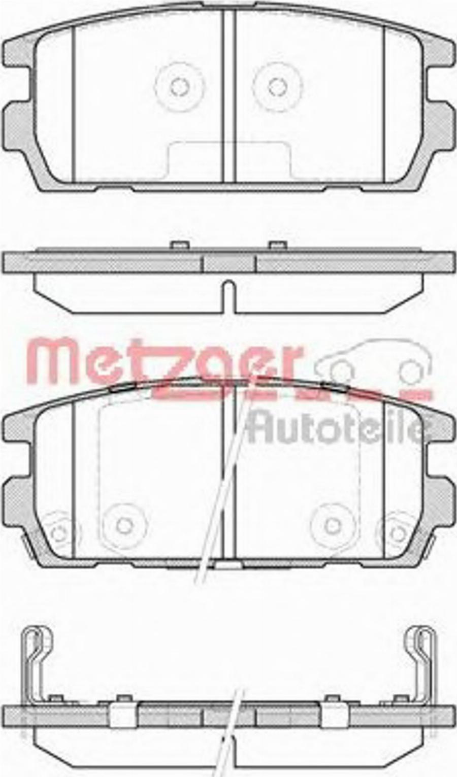 Metzger 087702 - Тормозные колодки, дисковые, комплект avtokuzovplus.com.ua