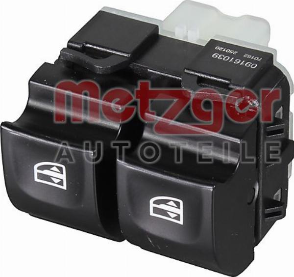 Metzger 09161039 - Вимикач, стеклолод'емнік autocars.com.ua
