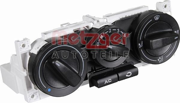 Metzger 09161138 - Елементи управління, опалення / вентиляція autocars.com.ua