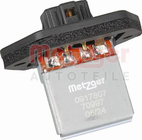 Metzger 0917807 - Опір, реле, вентилятор салону autocars.com.ua