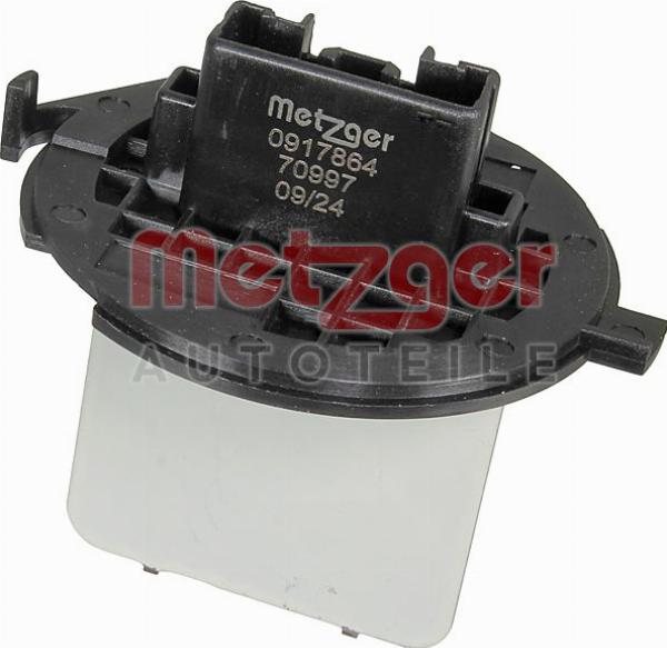 Metzger 0917864 - Опір, реле, вентилятор салону autocars.com.ua