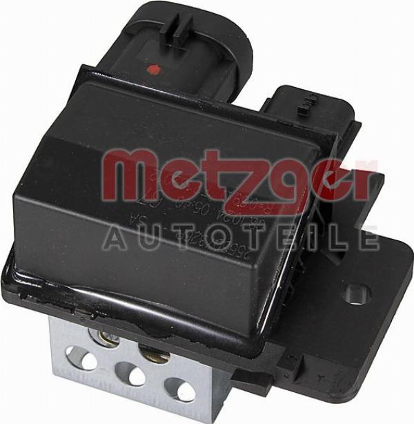 Metzger 0917868 - Додатковий резистор, електромотор - вентилятор радіатора autocars.com.ua