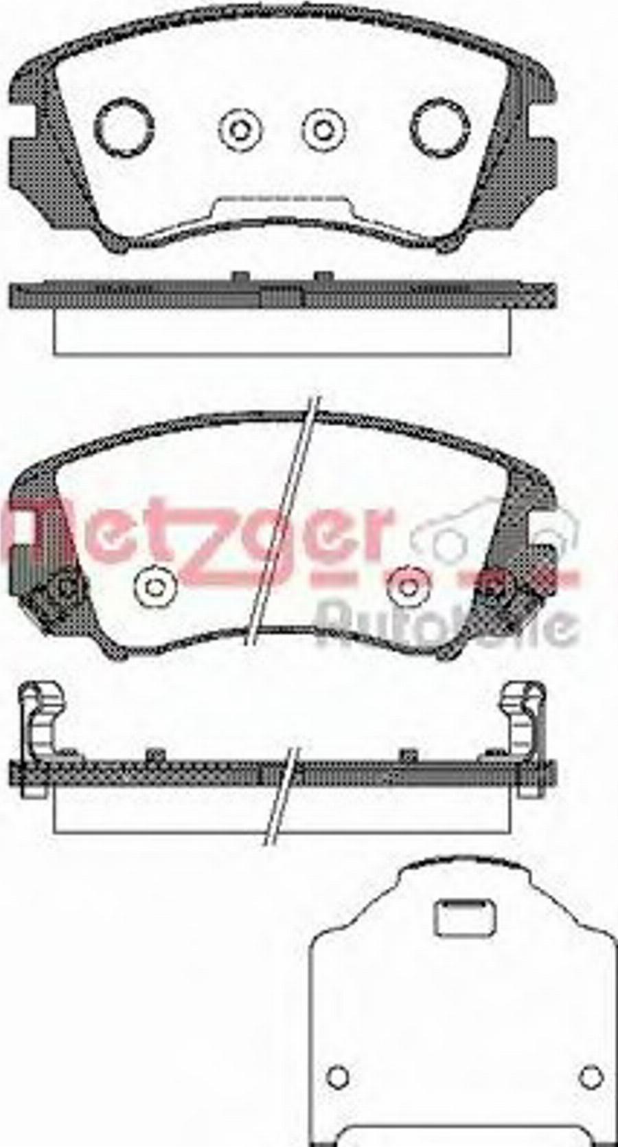 Metzger 095322 - Тормозные колодки, дисковые, комплект autodnr.net