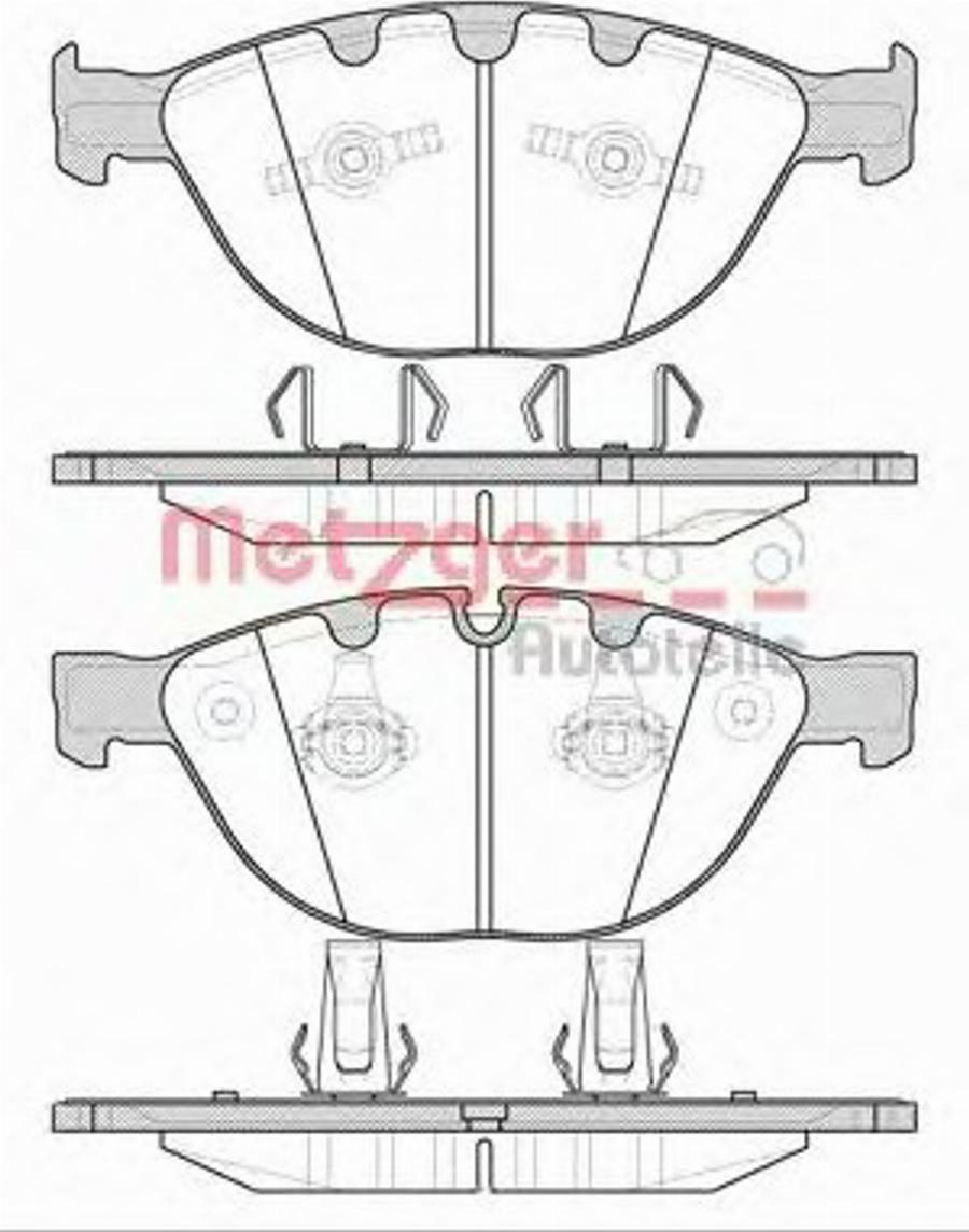 Metzger 095810 - Тормозные колодки, дисковые, комплект avtokuzovplus.com.ua