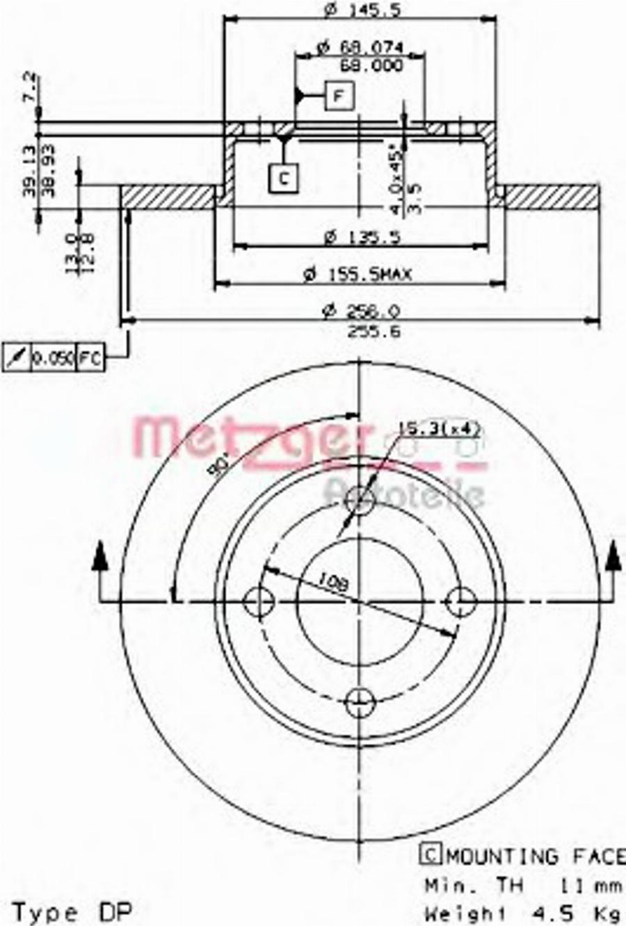 Metzger 10025 E - Тормозной диск avtokuzovplus.com.ua