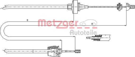 Metzger 10.2372 - Трос, управління зчепленням autocars.com.ua