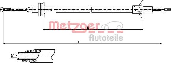 Metzger 10.2412 - Трос, управління зчепленням autocars.com.ua