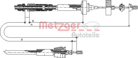 Metzger 10.2962 - Трос, управління зчепленням autocars.com.ua