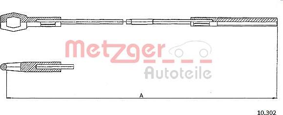Metzger 10.302 - Трос, управління зчепленням autocars.com.ua
