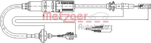 Metzger 10.3446 - Трос, управління зчепленням autocars.com.ua